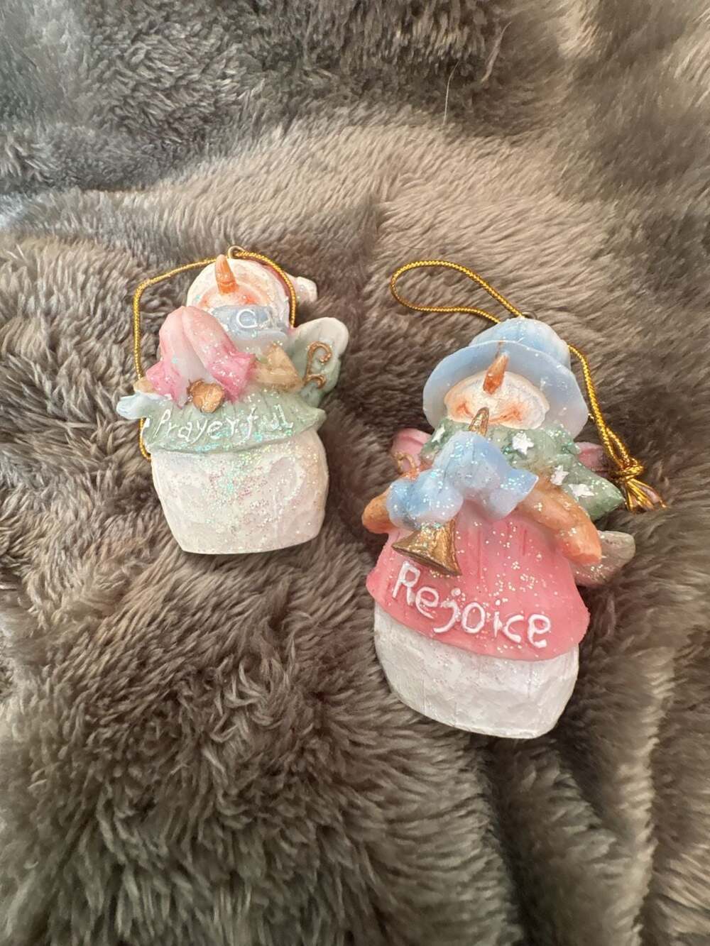 Dicksons Christmas Snowman Ornaments Set Of 2 Prayerful & Rejoice